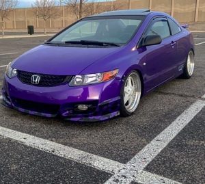 Honda wrapped in Gloss Passion Purple vinyl