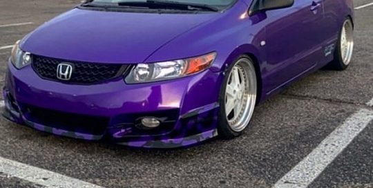 Honda wrapped in Gloss Passion Purple vinyl