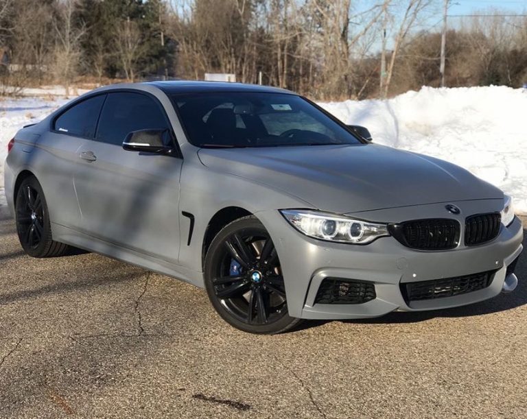 Bmw 350i wrapped in Satin Nardo Gray vinyl Vinyl Wrap 3M & Avery