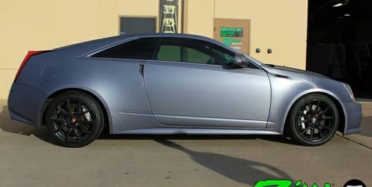 Cadillac CTS wrapped in 3M 1080 Brushed Steel vinyl