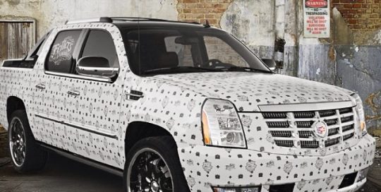 Cadillac Escalade wrapped in printed on Avery 1005EZ