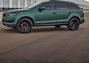 Audi Wrapped in 3M Matte Pine Green Metallic Vinyl