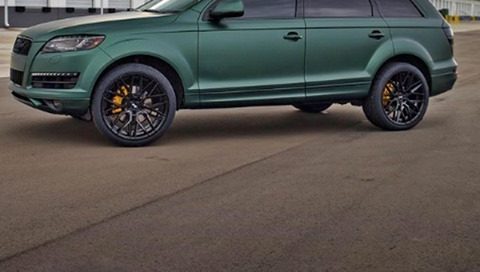Audi Wrapped in 3M Matte Pine Green Metallic Vinyl