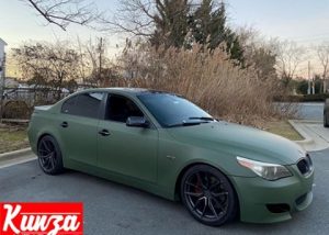 BMW 5Series Wrapped in 3M Matte military Green Vinyl