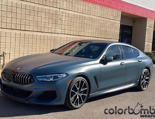 BMW  8Series Wrapped in 3M Satin Thundercloud Vinyl