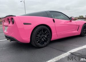 Chevy Corvette Wrapped in 3M Gloss Hot Pink Vinyl