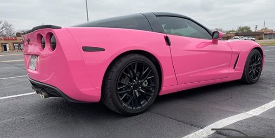 Chevy Corvette Wrapped in 3M Gloss Hot Pink Vinyl