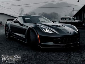 Chevy Corvette Z06 Wrapped in 3M Satin Black Vinyl