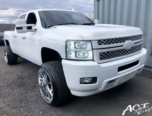 Chevy in 3M Gloss White Gold Sparkle Vinyl