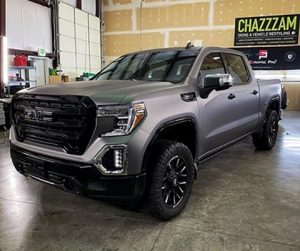 GMC Wrapped in 3M Matte Dark Gray & Gloss Black Vinyl