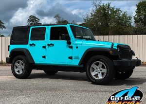 Jeep Wrapped in 3M Satin Key West Vinyl