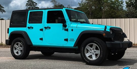 Jeep Wrapped in 3M Satin Key West Vinyl