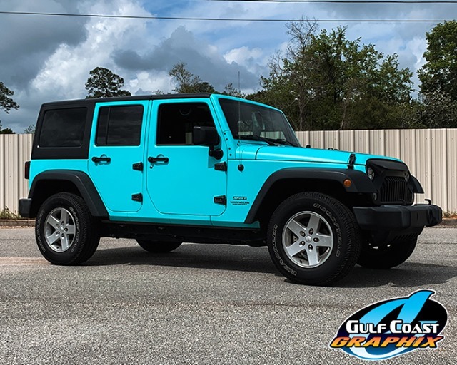Jeep Wrapped in 3M Satin Key West Vinyl