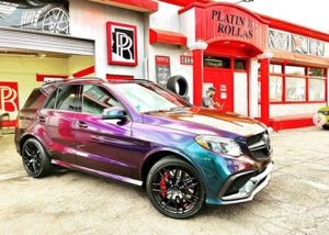 Mercedes Benz GLE63 Wrapped in Gloss Flip Deep Space Vinyl