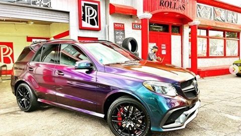 Mercedes Benz GLE63 Wrapped in Gloss Flip Deep Space Vinyl
