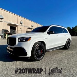 Mercedes GLS63 Wrapped in Avery Dennison SW White White Vinyl