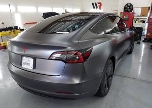 Tesla Wrapped in 3M Satin Dark and Satin Black Vinyl