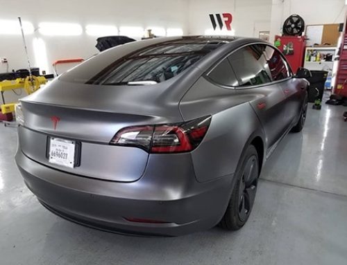 Tesla Wrapped in 3M Satin Dark and Satin Black Vinyl